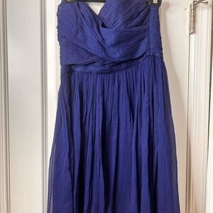 Elegant Navy Blue Strapless Dress #3006